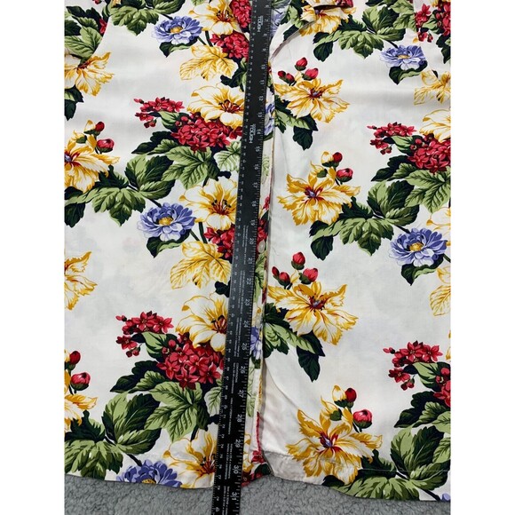 ELISABETH by LIZ CLAIBORNE 16 Vibrant Colorful Floral Collared Blouse Top Shirt - Picture 8 of 9